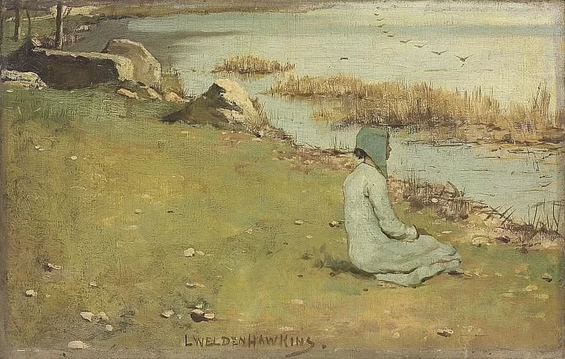 Ragazza in riva al fiume